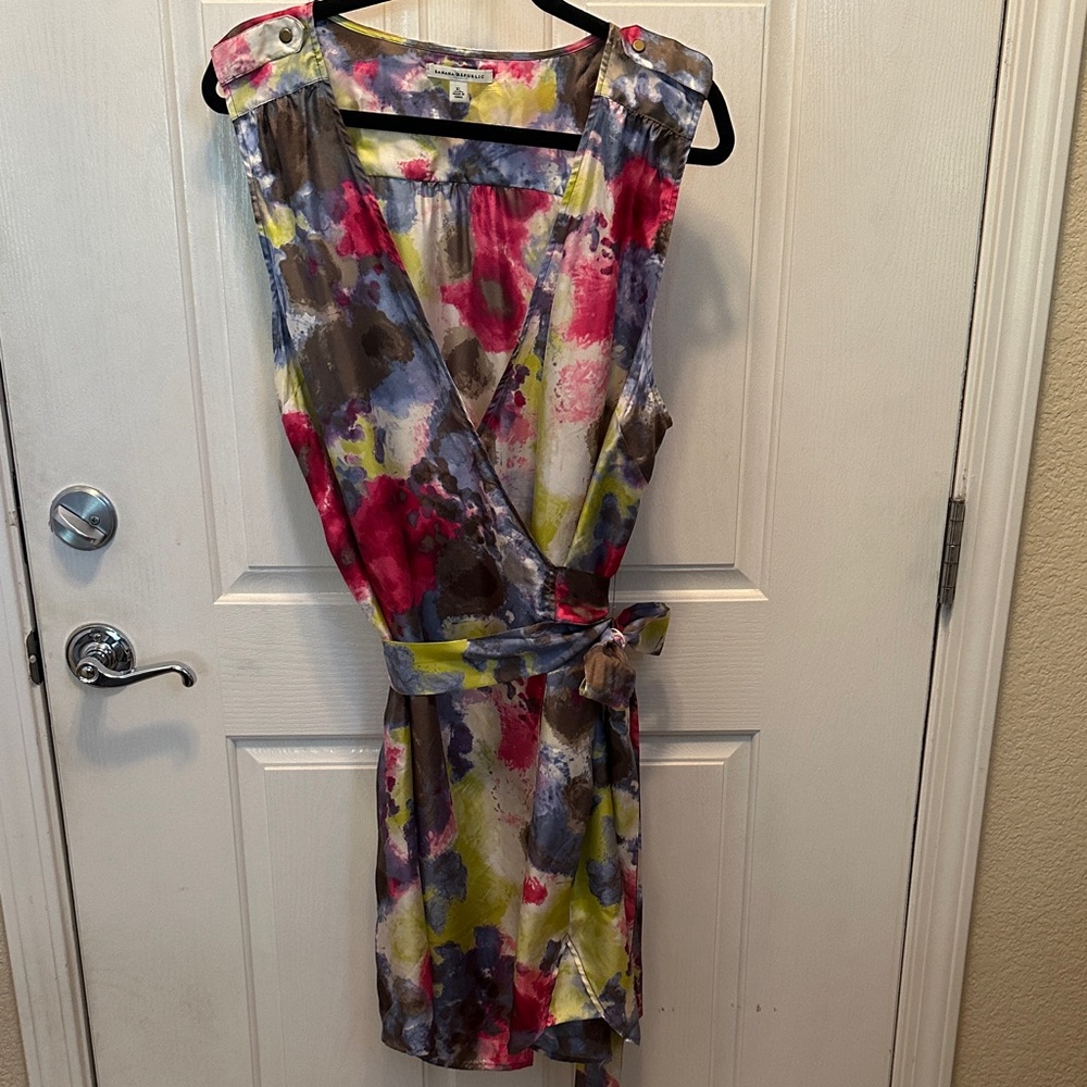 Banana Republic Multicolor Watercolor Wrap Dress